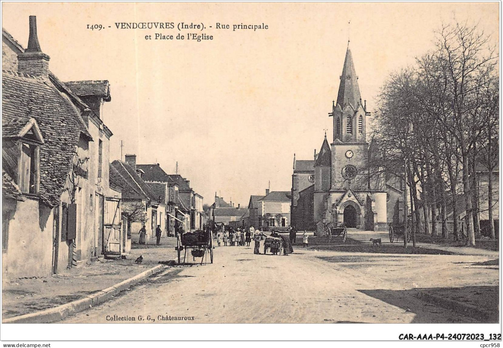 CAR-AAAP4-36-0298 - VENDOEUVRES - Rue Principale Et Place De L'eglise - Andere & Zonder Classificatie