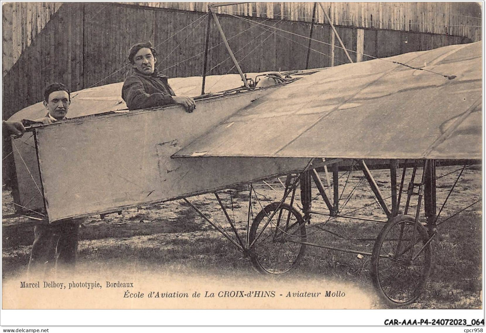 CAR-AAAP4-33-0264 - Ecole D'aviation De La Croix-d'hins - Aviateur Mollo - Andere & Zonder Classificatie