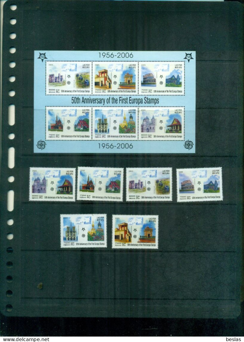 LAOS  50 TIMBRES EUROPA CEPT 6 VAL + BF NEUFS A PARTIR DE 6 EUROS - Laos