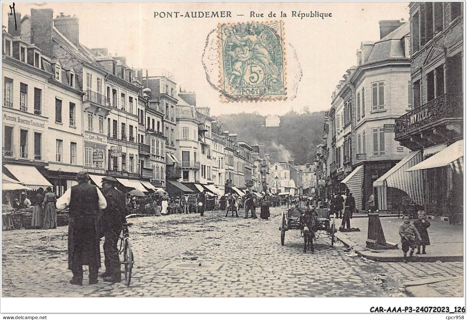 CAR-AAAP3-27-0215 - PONT-AUDEMER - Rue De La République - Commerces - Pont Audemer