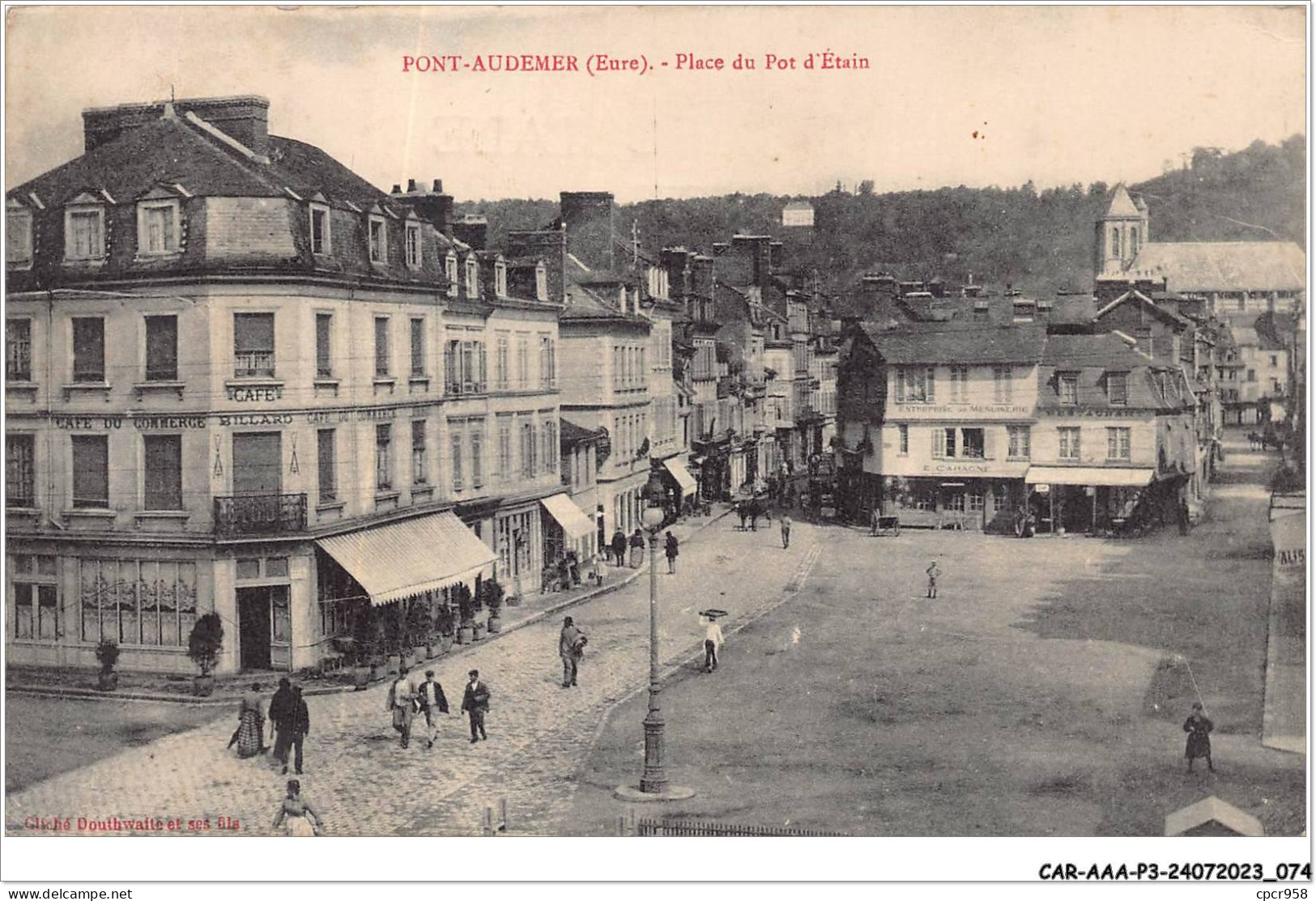 CAR-AAAP3-27-0189 - PONT-AUDEMER - Place Du Pot D'étain - Cafe - Pont Audemer