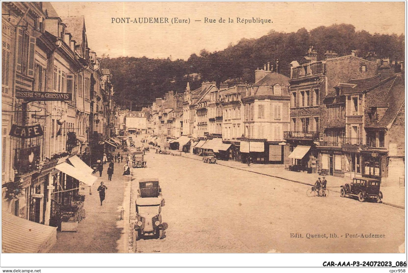 CAR-AAAP3-27-0195 - PONT-AUDEMER - Rue De La République - Commerces, Cafe - Pont Audemer