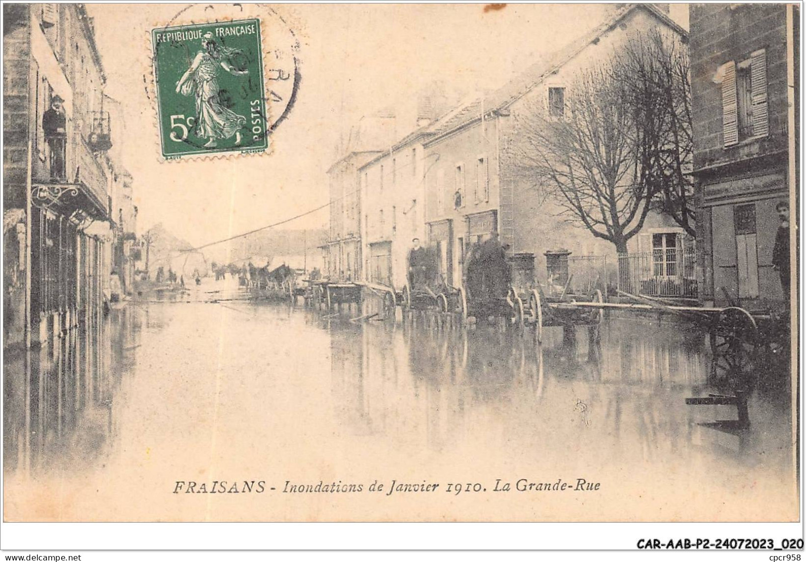 CAR-AABP2-39-0103 - FRAISANS - Inondation De Janvier 1910 - La Grande Rue  - Autres & Non Classés