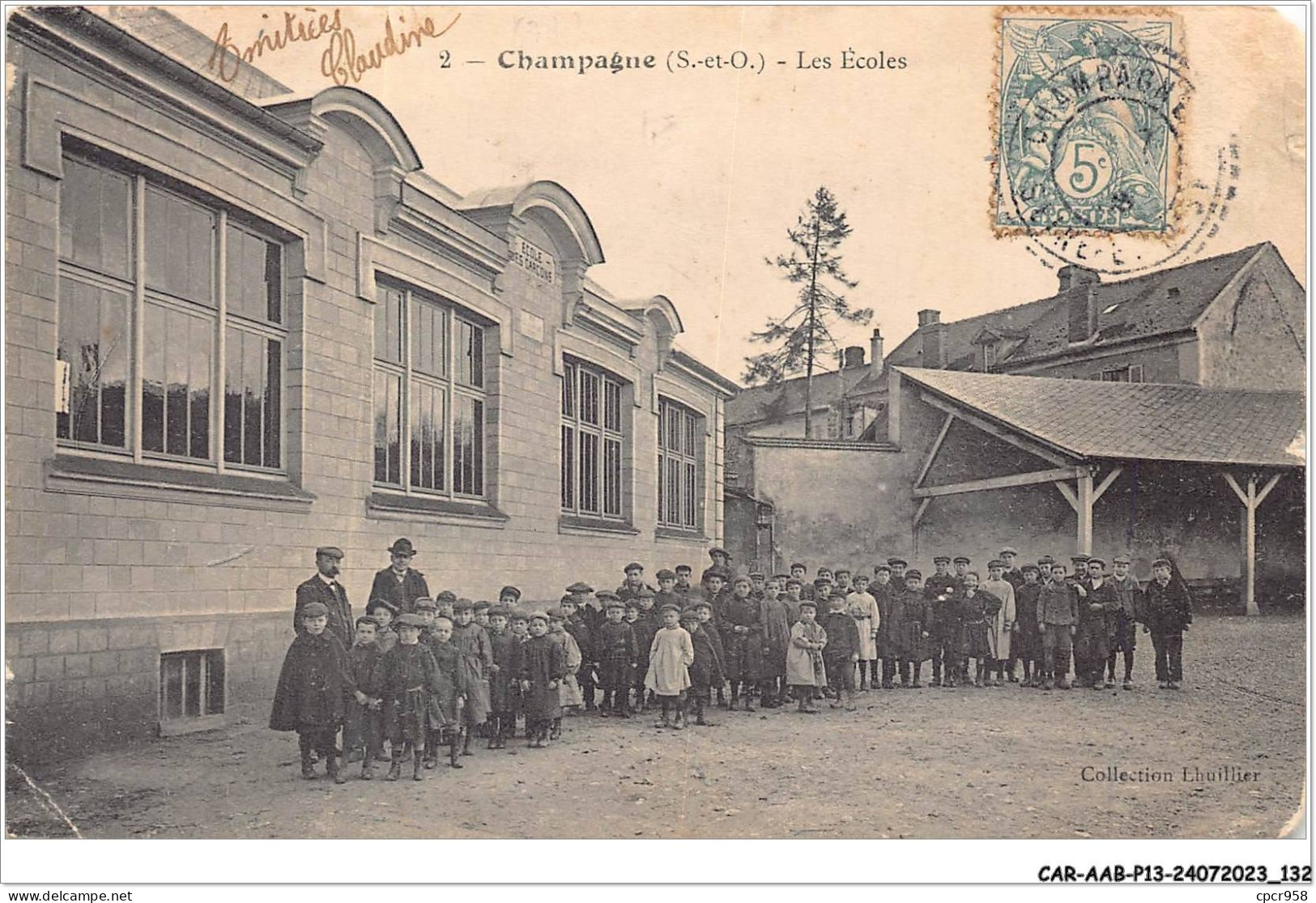 CAR-AABP13-95-1053 - CHAMPAGNE - Les écoles - Carte Vendue En L'etat - Champagne Sur Oise