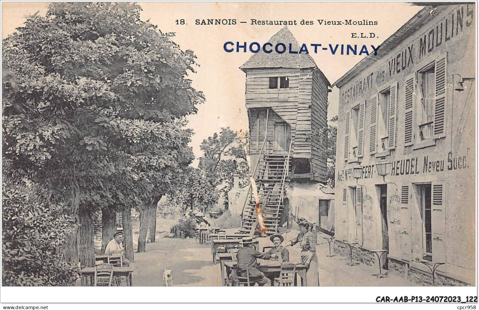 CAR-AABP13-95-1048 - SANNOIS - Restaurant Des Vieux-moulins - Publicite Chocolat-Vinay - ELD - Sannois