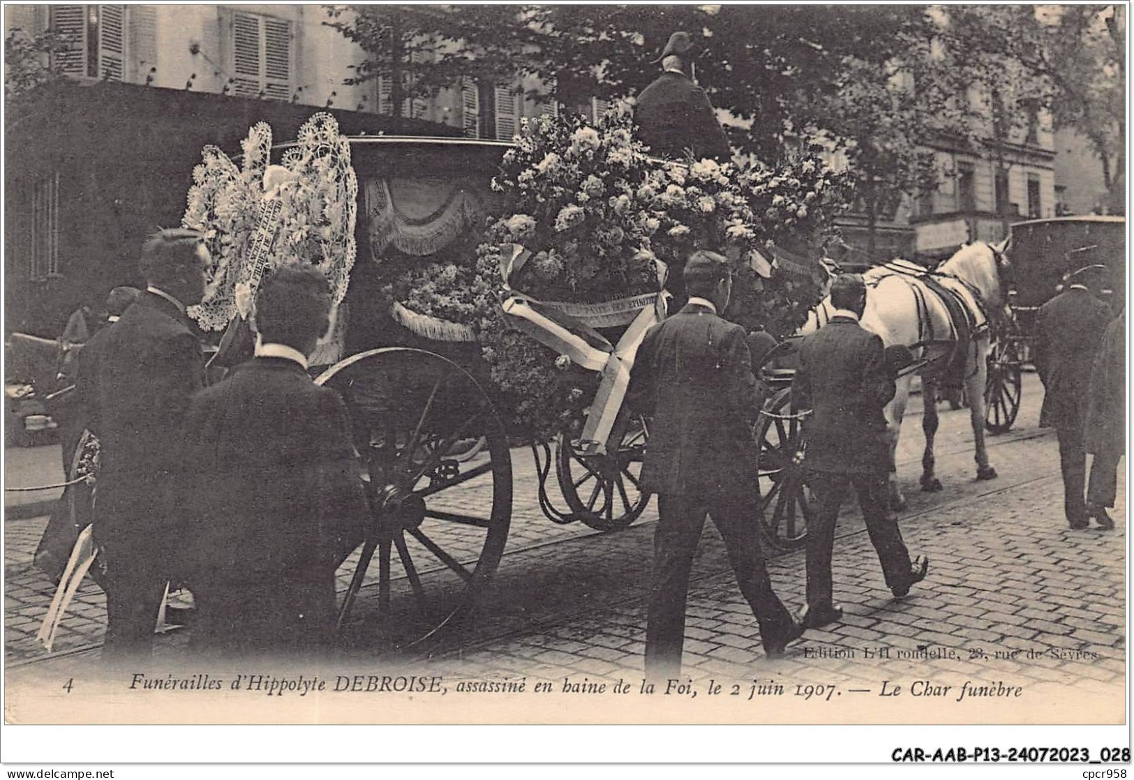 CAR-AABP13-93-1001 - AUBERVILLIERS - Funérailles D'Hippolyte Debroise - Le Char Funèbre  - Other & Unclassified