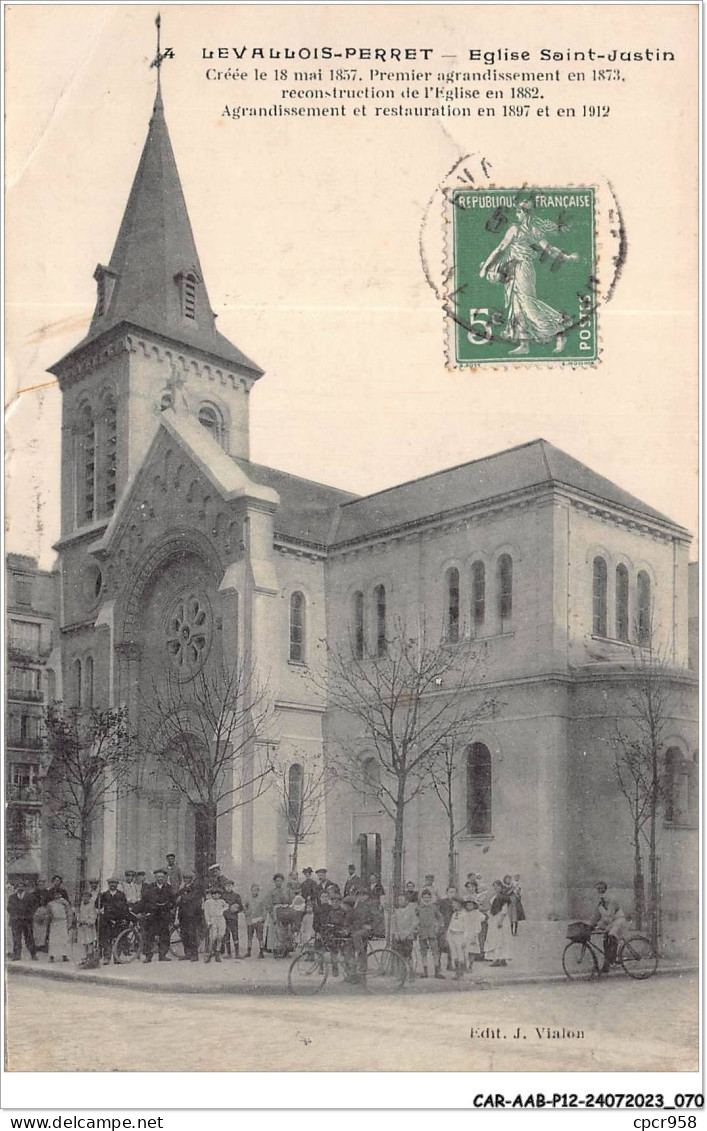 CAR-AABP12-92-0941 - LEVALLOIS-PERRET - église Saint-justin - Levallois Perret