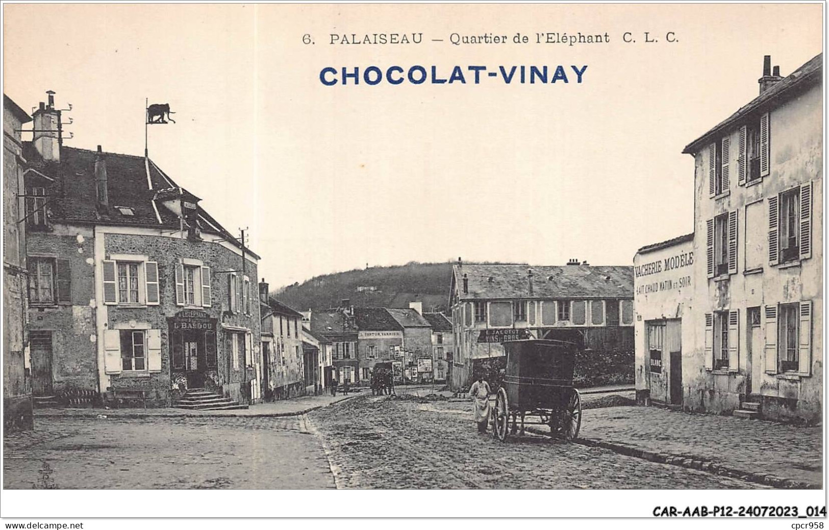 CAR-AABP12-91-0913 - PALAISEAU - Quartier De L'éléphant - Publicite Chocolat-Vinay - ELD - Palaiseau