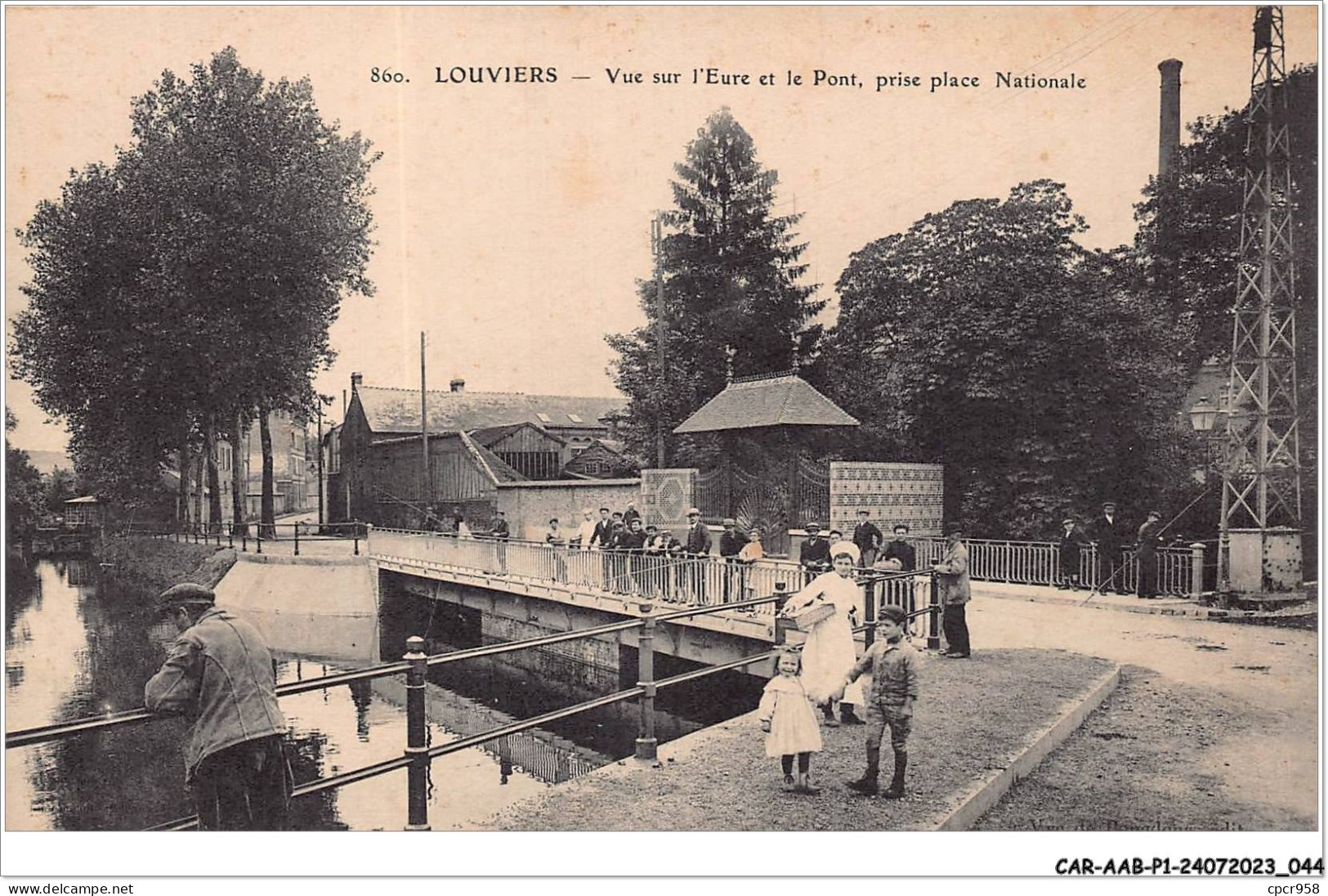 CAR-AABP1-27-0023 - LOUVIERS - Vue Sur L'eure Et Le Pont - Prise Place Nationale  - Louviers