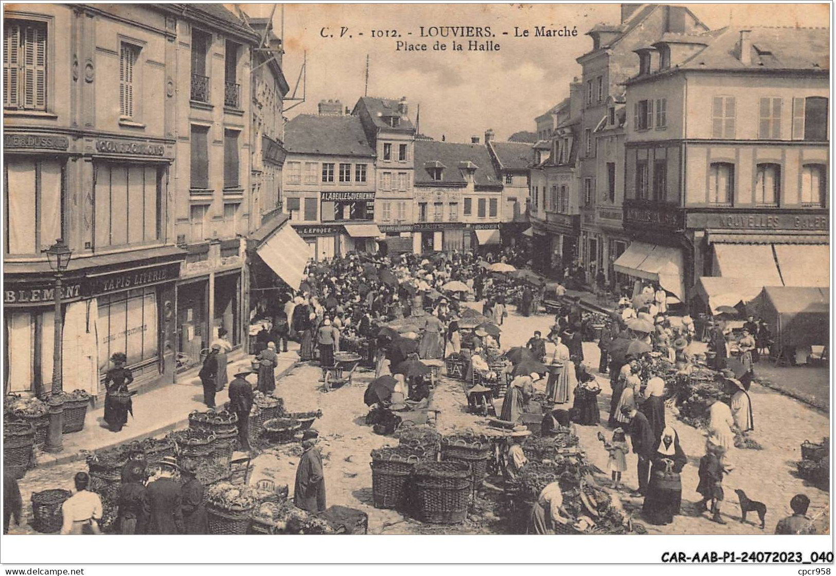 CAR-AABP1-27-0021 - LOUVIERS - Le Marché Place De La Halle - Commerces - Louviers