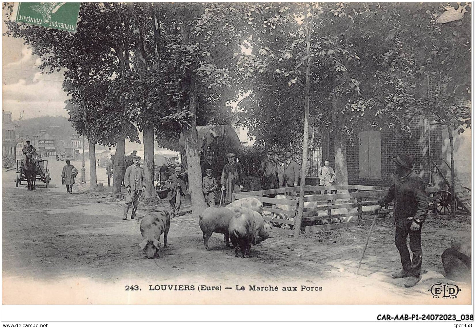 CAR-AABP1-27-0020 - LOUVIERS - La Marché Aux Porcs - Agriculture - Louviers