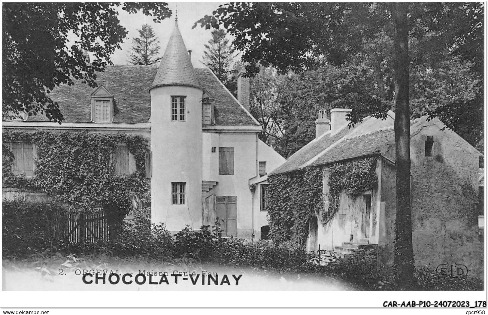 CAR-AABP10-78-0819 - ORGEVAL - Maison Coule Eau - Publicite Chocolat-Vinat - ELD - Orgeval