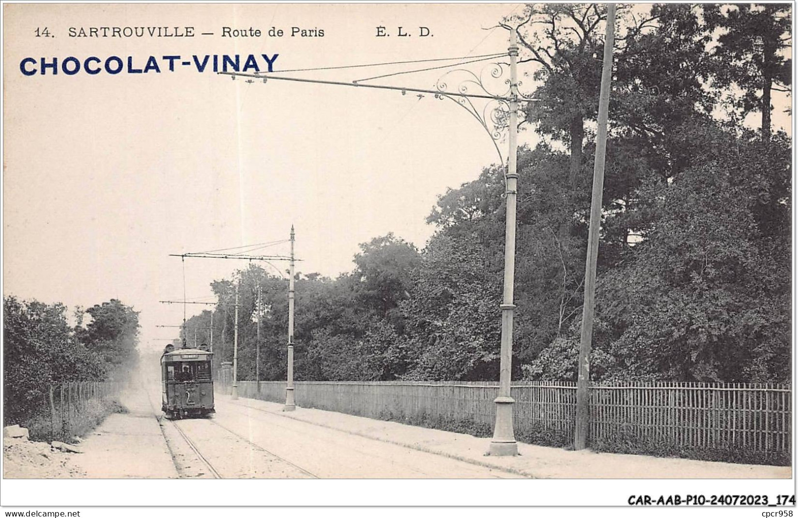 CAR-AABP10-78-0817 - SARTROUVILLE - Route De Paris - Publicite Chocolat-Vinat - ELD - Sartrouville