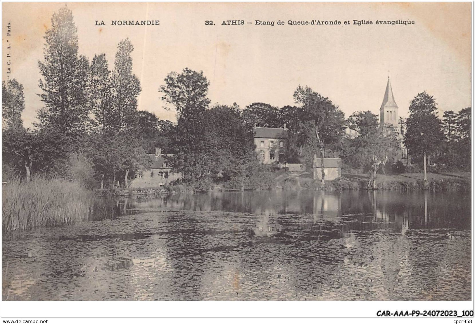 CAR-AAAP9-61-0658 - ATHIS - Etang De Queue-d'aronde Et Eglise Evangélique - Athis De L'Orne