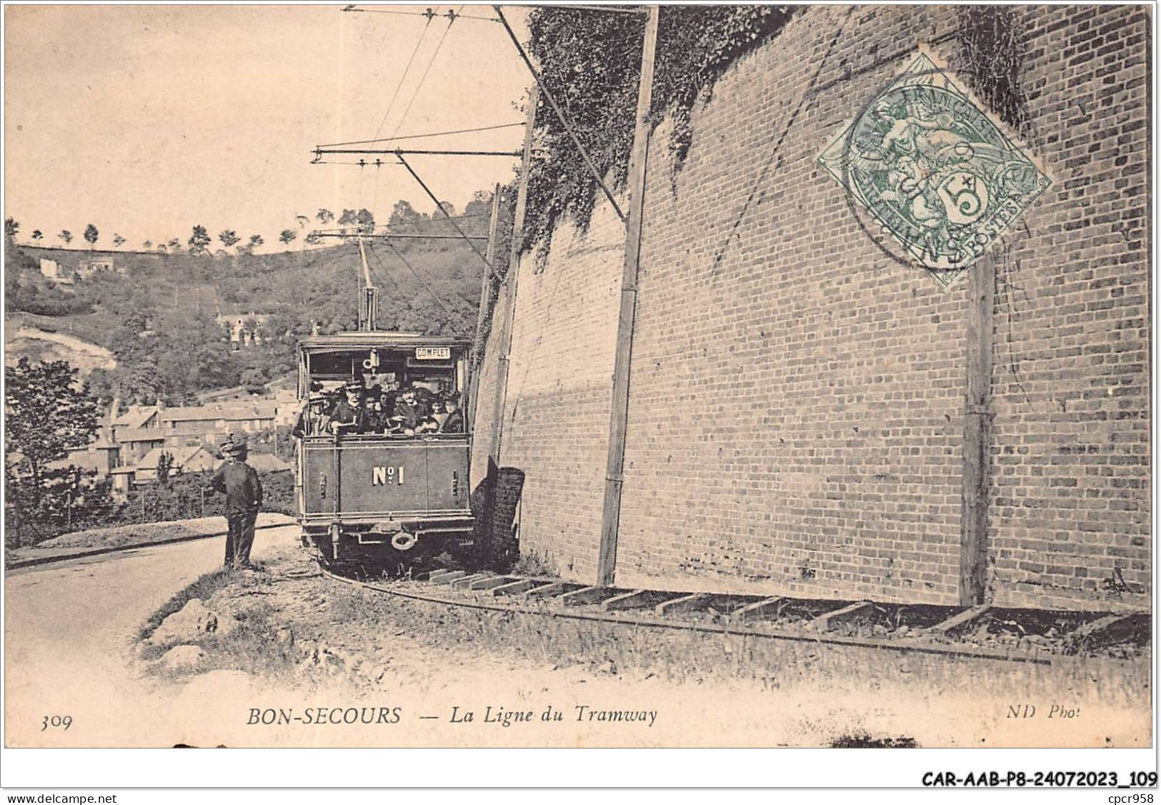CAR-AABP8-76-0628 - BON-SECOURS - La Ligne Du Tramway - Bonsecours