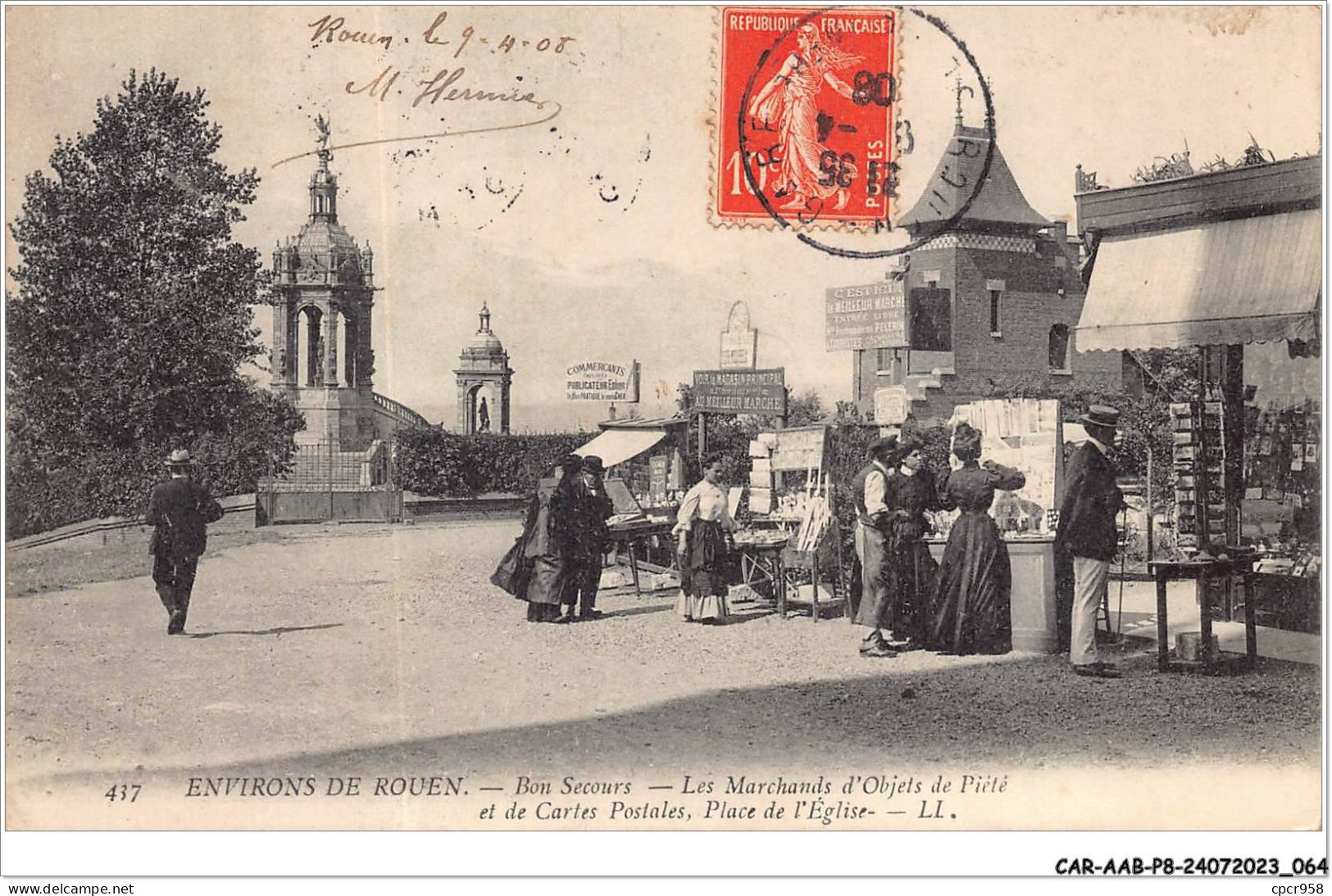 CAR-AABP8-76-0605 - Environs De ROUEN - BONSECOURS - Les Marchands D'objets De Piété Et De La Cartes Postales - Bonsecours