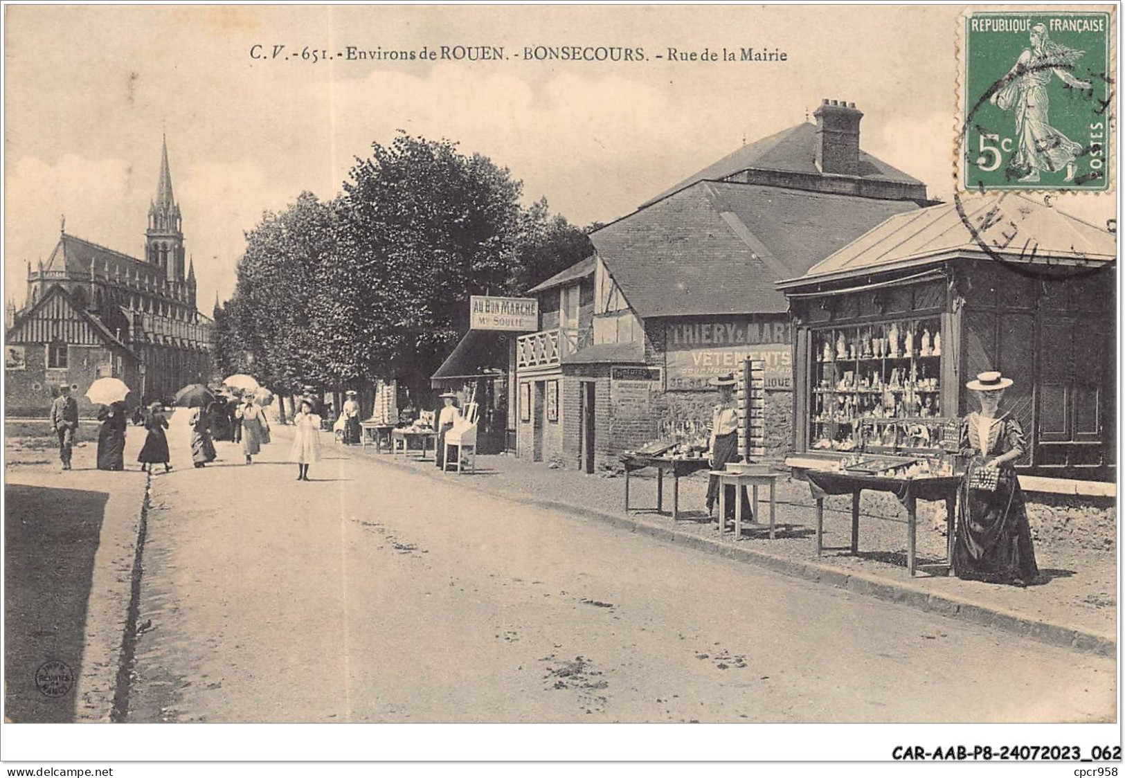 CAR-AABP8-76-0604 - Environs De ROUEN - BONSECOURS - Rue De La Mairie - Au Bon Marche - Bonsecours