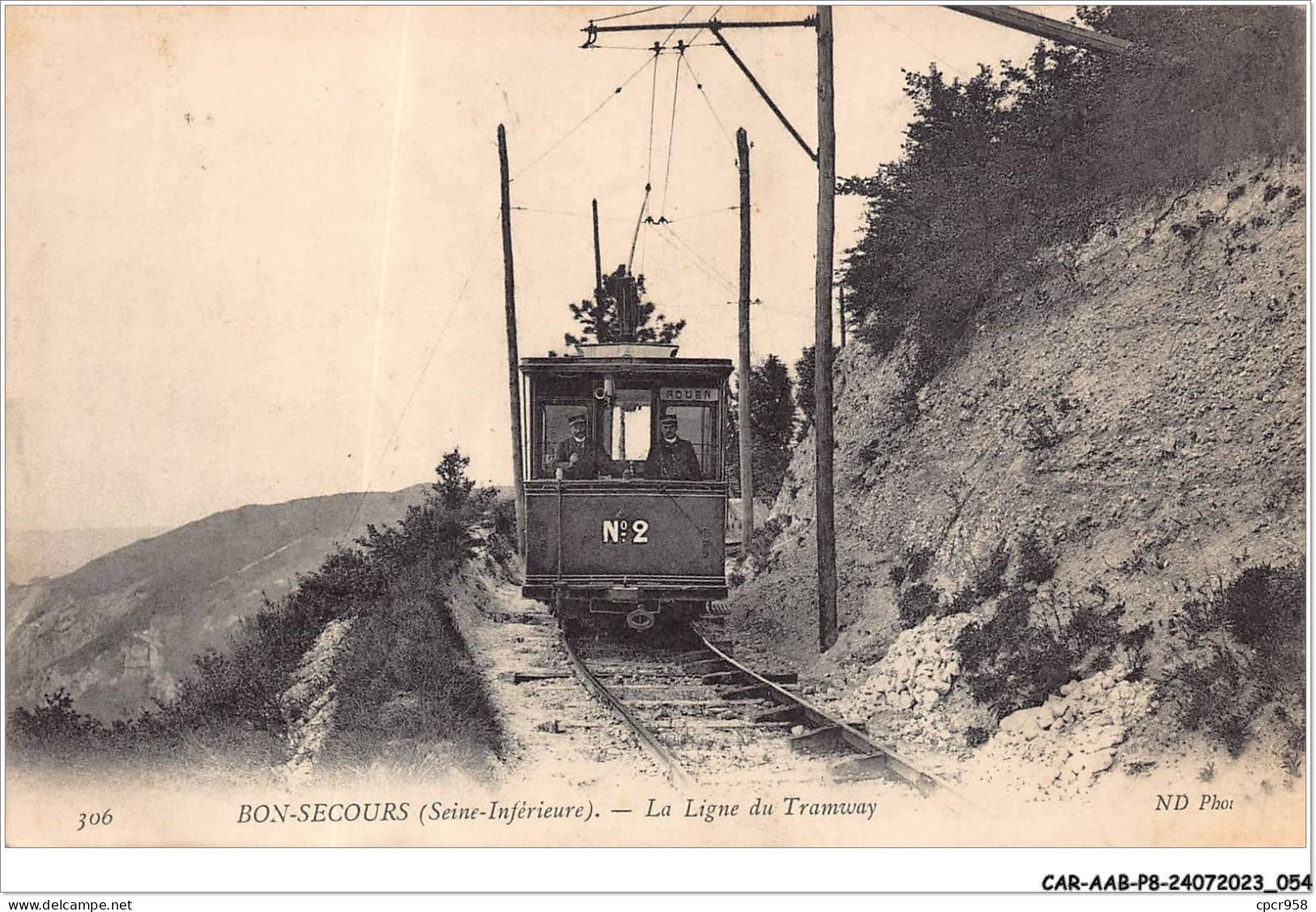 CAR-AABP8-76-0600 - BON-SECOURS - La Ligne Du Tramway - Bonsecours