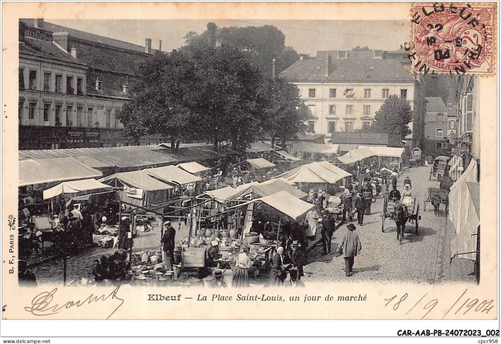 CAR-AABP8-76-0574 - ELBEUF - La Place Saint-louis - Un Jour De Marché - Elbeuf