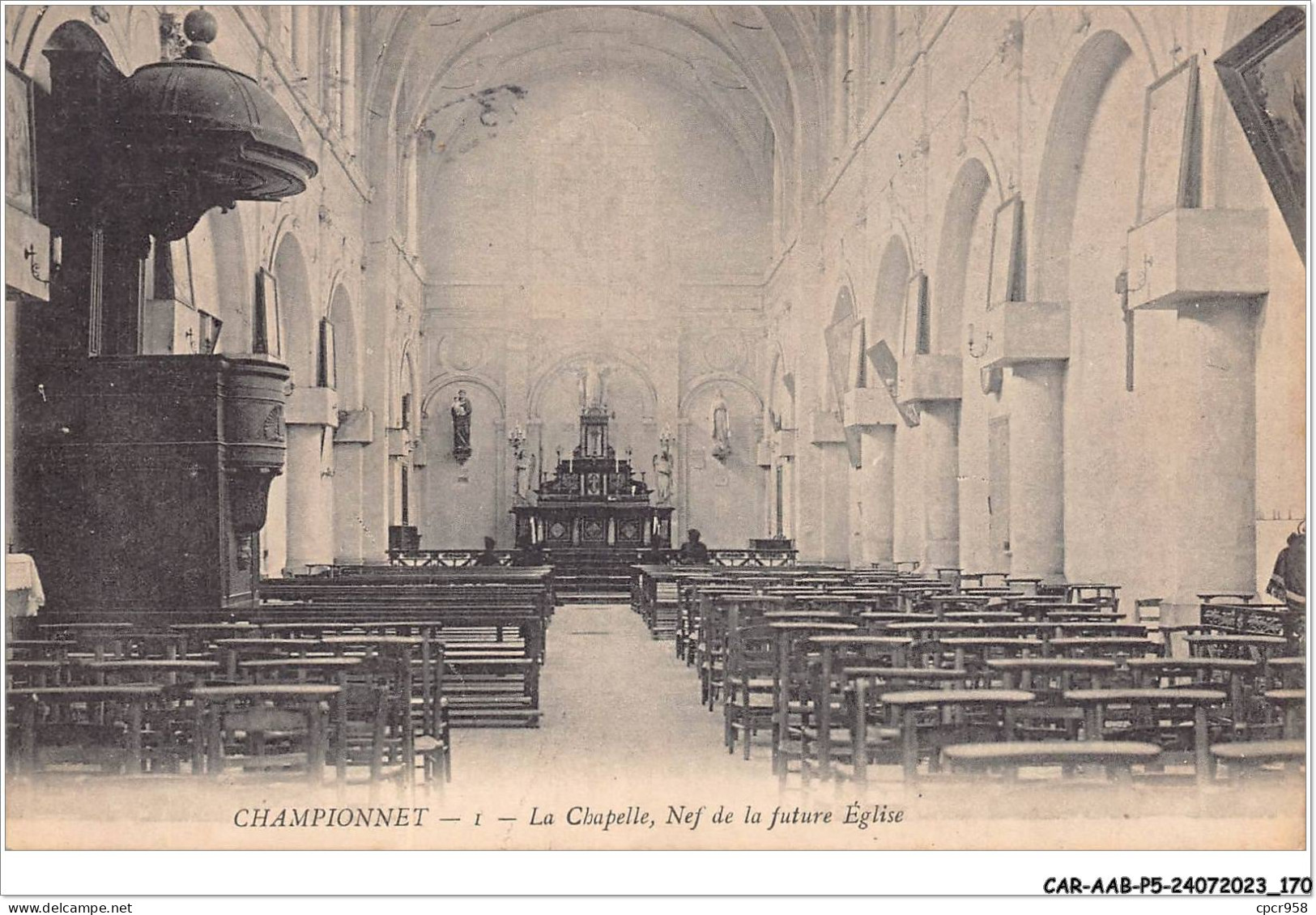 CAR-AABP5-75-0403 - PARIS XVIII - Championnet - La Chapelle, Nef De La Future Eglise - District 18