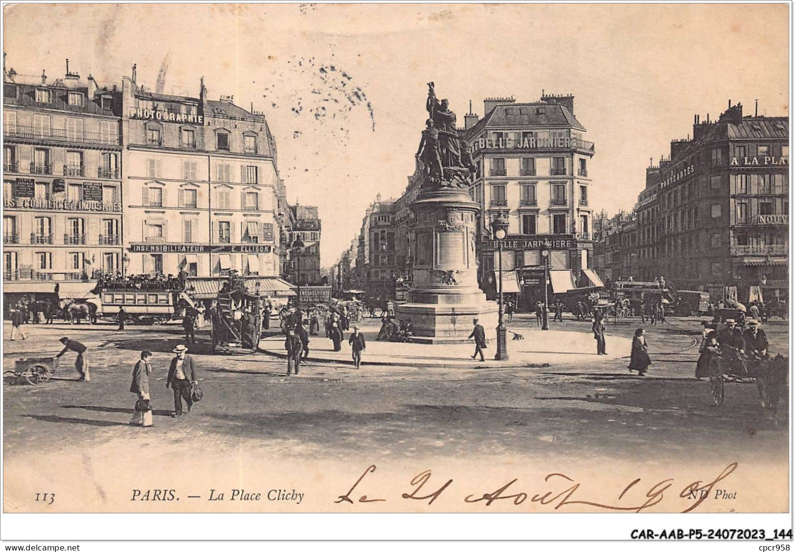 CAR-AABP5-75-0390 - PARIS XVII - La Place Clichy - Commerces, Photographie, Belle Jardiniere - District 17