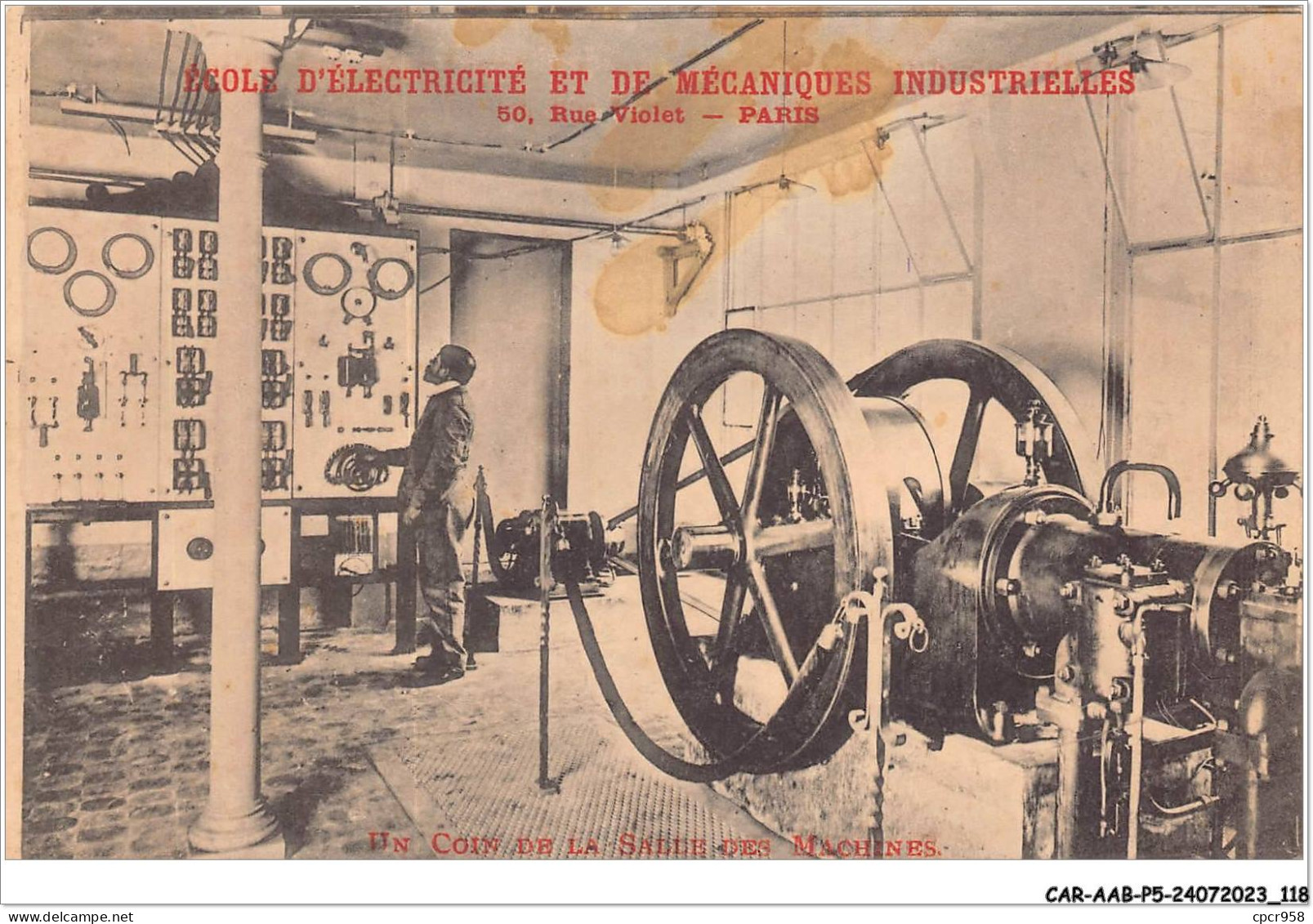 CAR-AABP5-75-0377 - PARIS XV - L'ecole D'electricité Et De Mecanique Industrielle - Salle Des Machines - Paris (15)