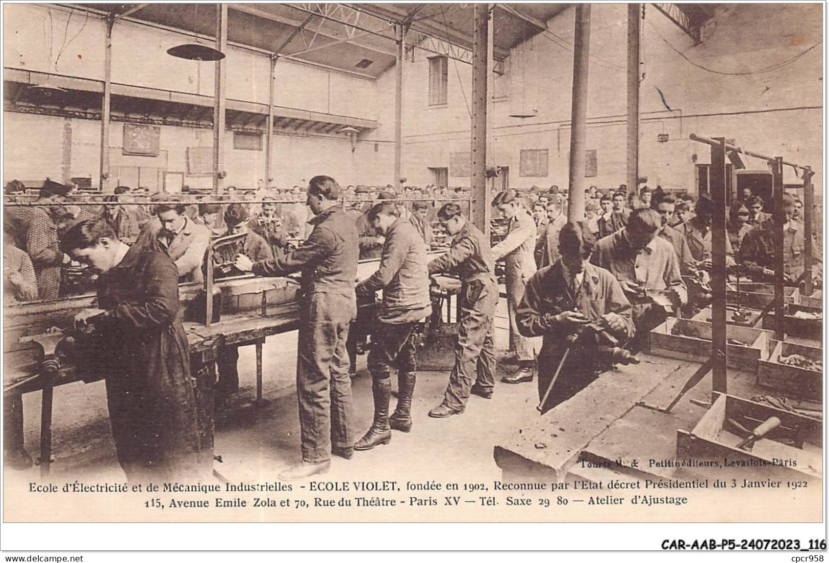 CAR-AABP5-75-0376 - PARIS XV - L'ecole D'electricité Et De Mecanique Industrielle - Atelier D'ajustage - Paris (15)