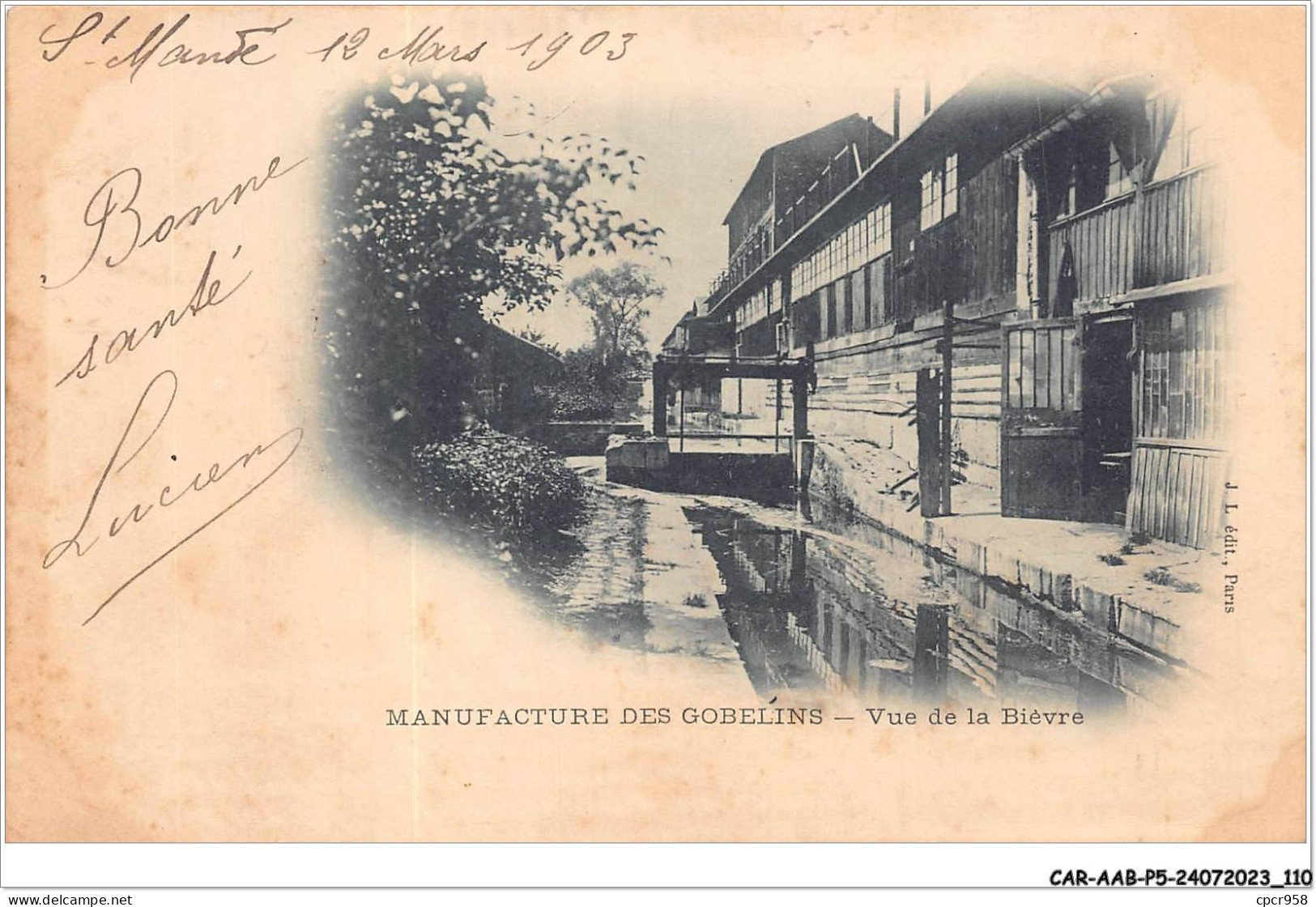 CAR-AABP5-75-0373 - PARIS XIII - Manufacture Des Gobelins - Vue De La Bievre - District 13