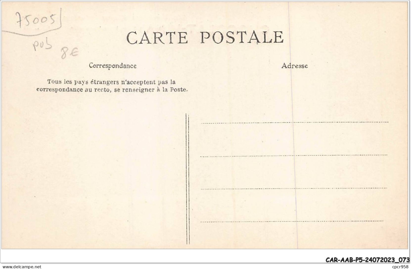CAR-AABP5-75-0354 - PARIS V - Jardins Des Plantes - Muséum - Publicite Chocolat-Vinay - Arrondissement: 05