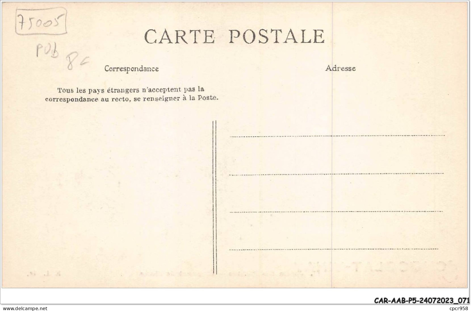 CAR-AABP5-75-0353 - PARIS V - Jardins Des Plantes - éléphant De L'inde - Publicite Chocolat-Vinay - Distrito: 05