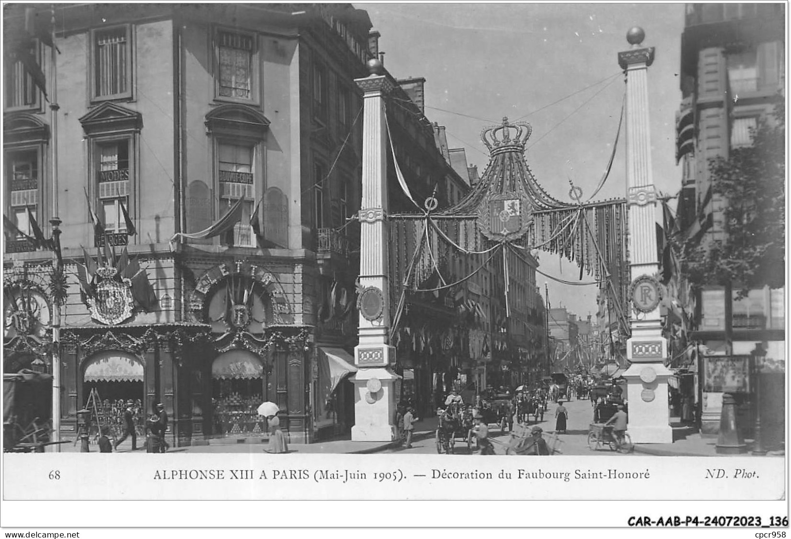 CAR-AABP4-75-0317 - PARIS - Alphonse XIII - Décoration Du Faubourg A Saint Honoré - Squares