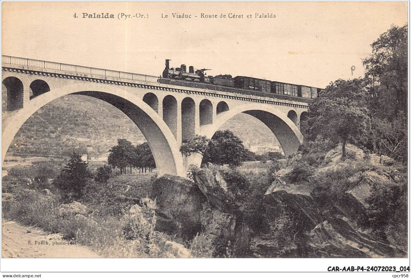 CAR-AABP4-66-0256 - PALALDA - Le Viaduc - Route De Ceret Et Palalda - Cachet Militaire, Train - Other & Unclassified