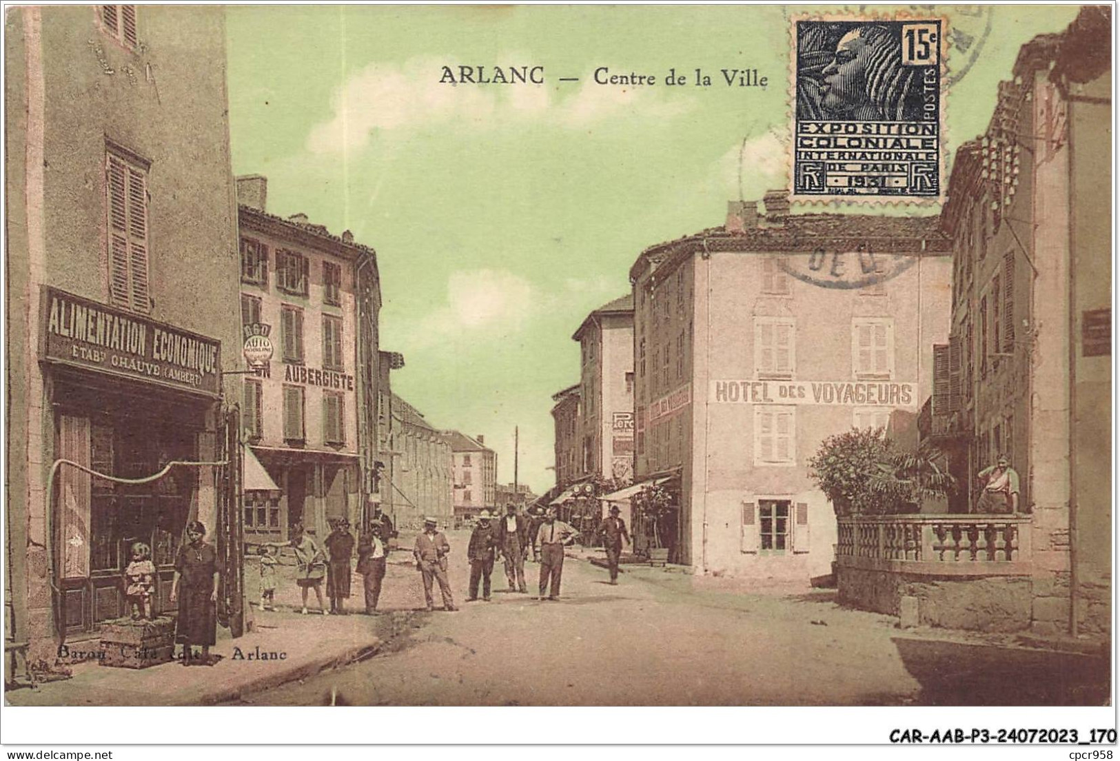 CAR-AABP3-63-0248 - ARLANC - Centre De La Ville - Hotel Des Voyageurs, Epicerie - Other & Unclassified