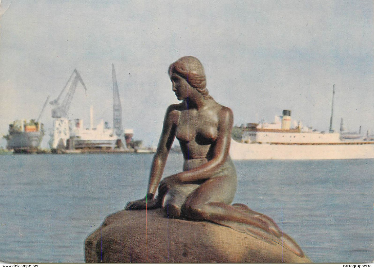 Navigation Sailing Vessels & Boats Themed Postcard Copenhagen Denmark Mermaid Statue - Segelboote