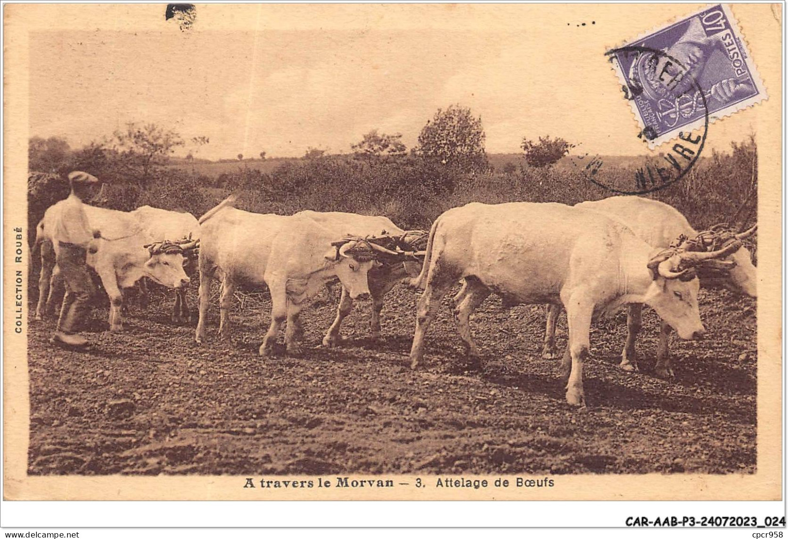 CAR-AABP3-58-0175 - A TRAVRES LE MORVAN - Attelage De BïÂ¿Â½uf - Agriculture - Autres & Non Classés