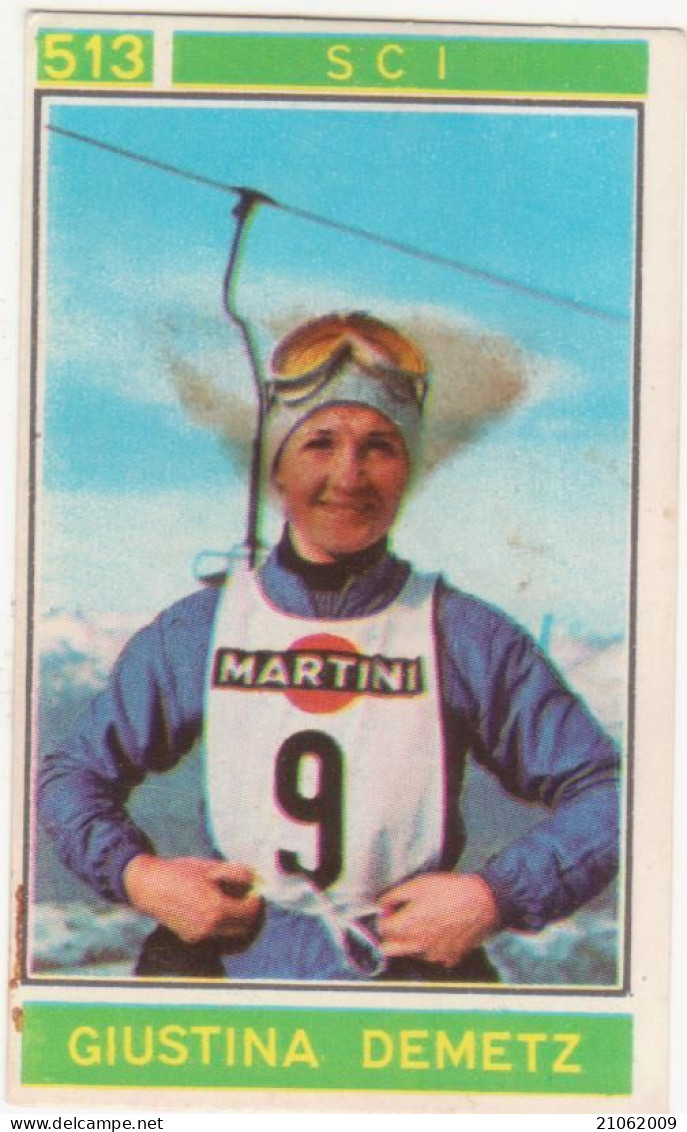 513 SCI - GIUSTINA DEMETZ - CAMPIONI DELLO SPORT 1967-68 PANINI STICKERS FIGURINE - Wintersport