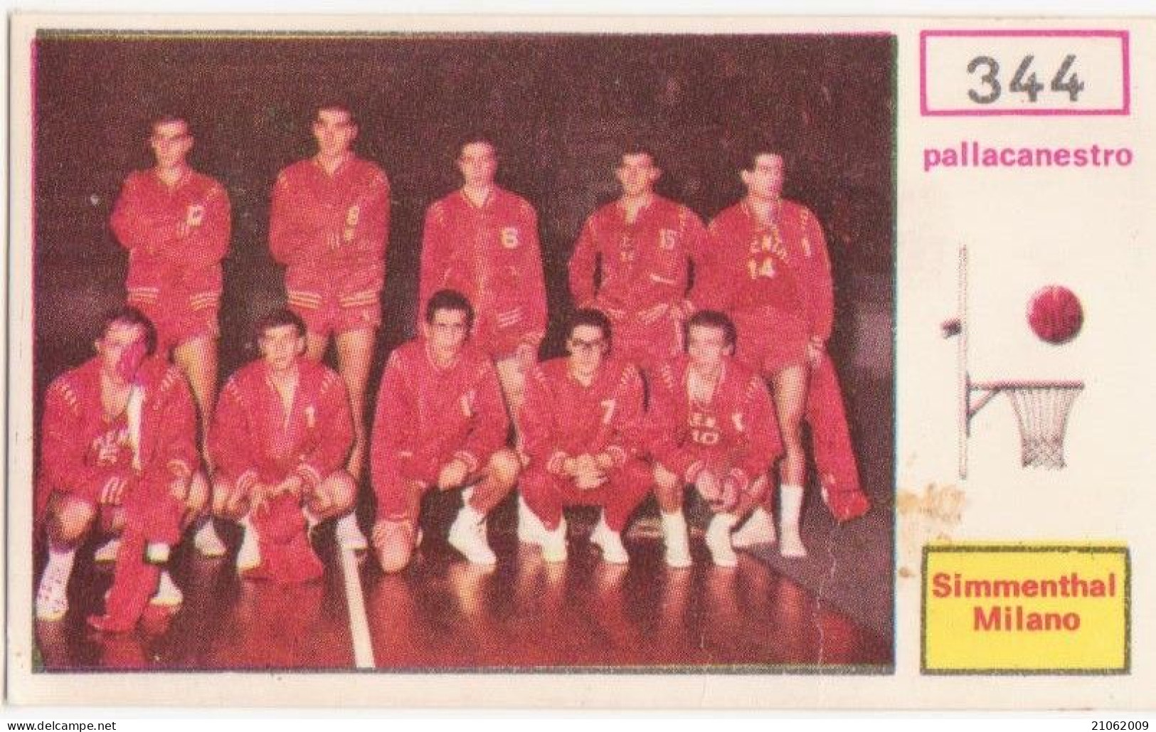 344 PALLACANESTRO - SIMMENTHAL MILANO - CAMPIONI DELLO SPORT 1967-68 PANINI STICKERS FIGURINE - Otros & Sin Clasificación