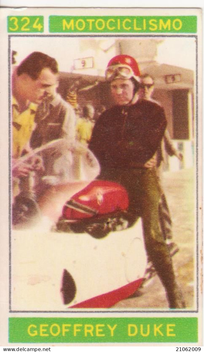 324 MOTOCICLISMO - GEOFFREY DUKE - VALIDA - CAMPIONI DELLO SPORT 1967-68 PANINI STICKERS FIGURINE - Otros & Sin Clasificación