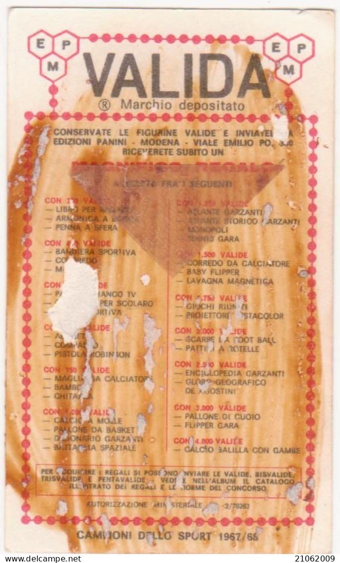 324 MOTOCICLISMO - GEOFFREY DUKE - VALIDA - CAMPIONI DELLO SPORT 1967-68 PANINI STICKERS FIGURINE - Andere & Zonder Classificatie