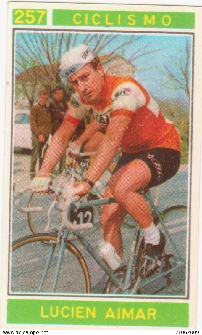 257 CICLISMO - LUCIEN AIMAR - CAMPIONI DELLO SPORT 1967-68 PANINI STICKERS FIGURINE - Cyclisme