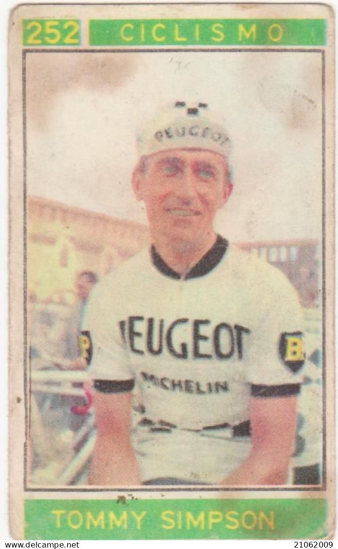 252 CICLISMO - TOMMY SIMPSON - CAMPIONI DELLO SPORT 1967-68 PANINI STICKERS FIGURINE - Ciclismo