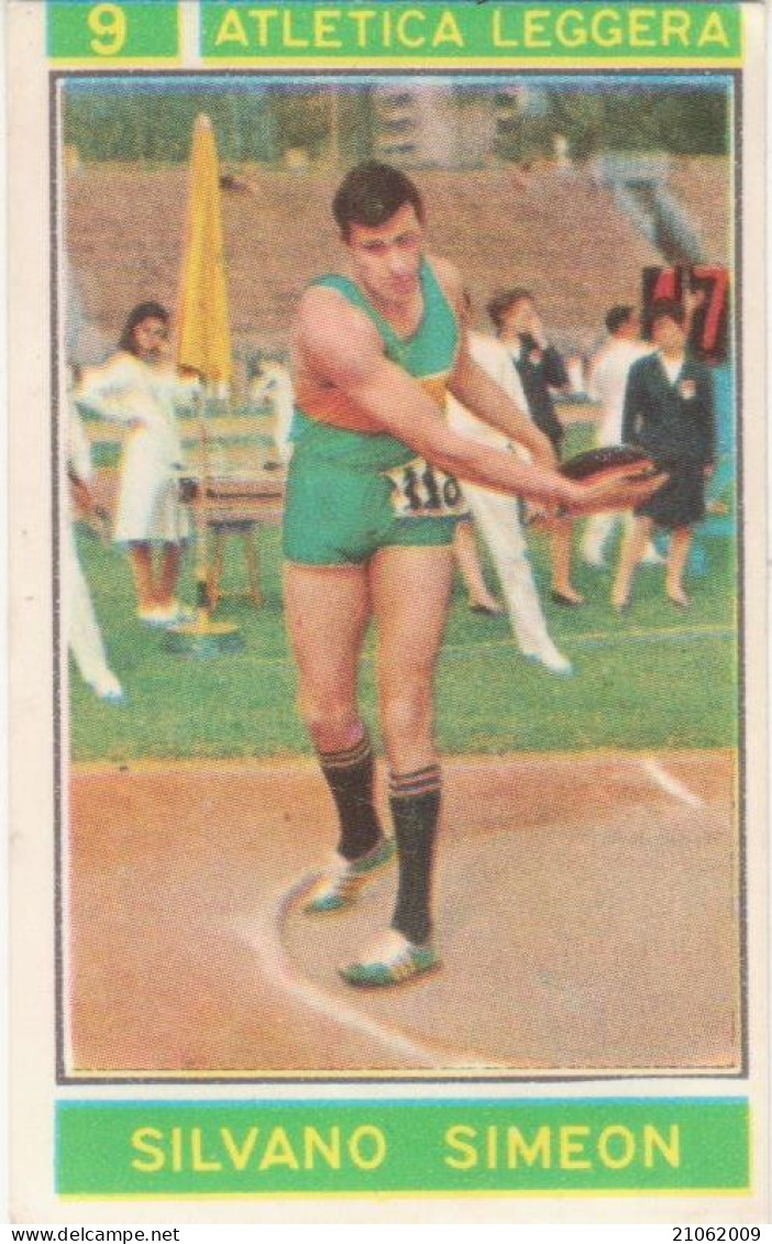 9 ATLETICA LEGGERA - SILVANO SIMEON - CAMPIONI DELLO SPORT 1967-68 PANINI STICKERS FIGURINE - Athlétisme