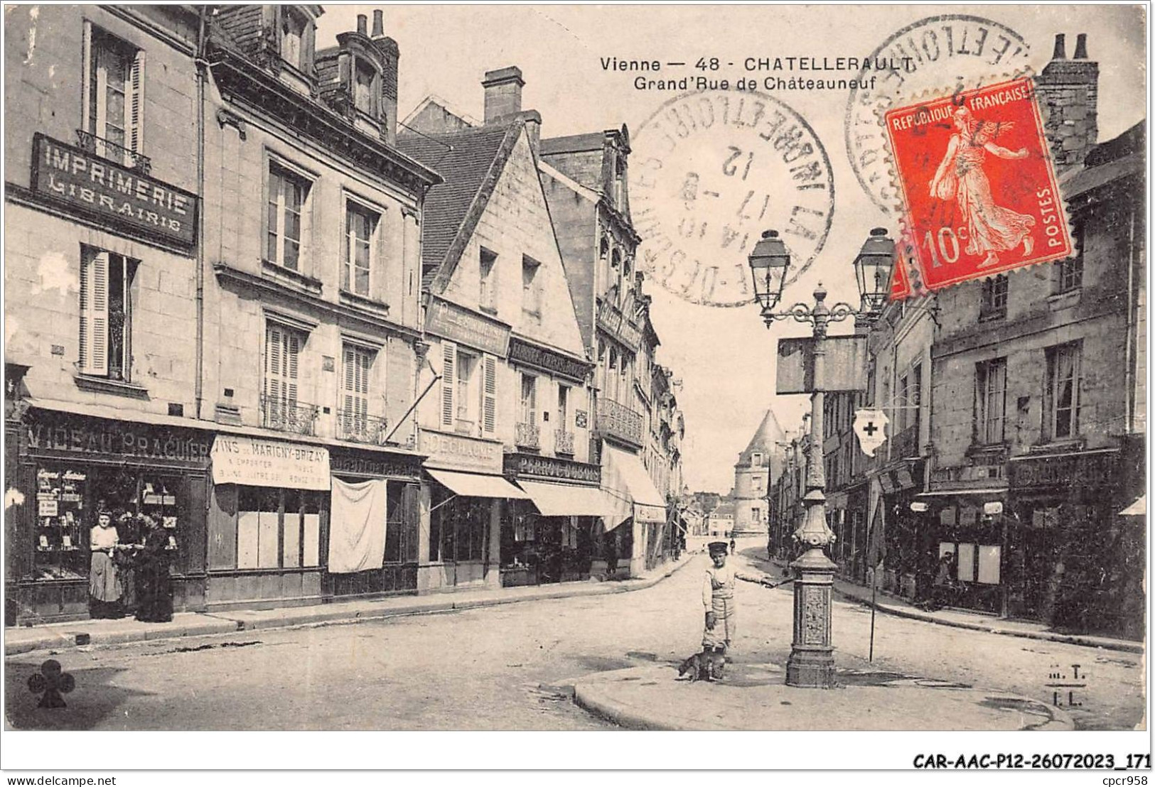 CAR-AACP12-86-1098 - CHATELLERAULT - Grand'rue De Chateauneuf - Imprimerie, Libraiire, Commerces - Chatellerault