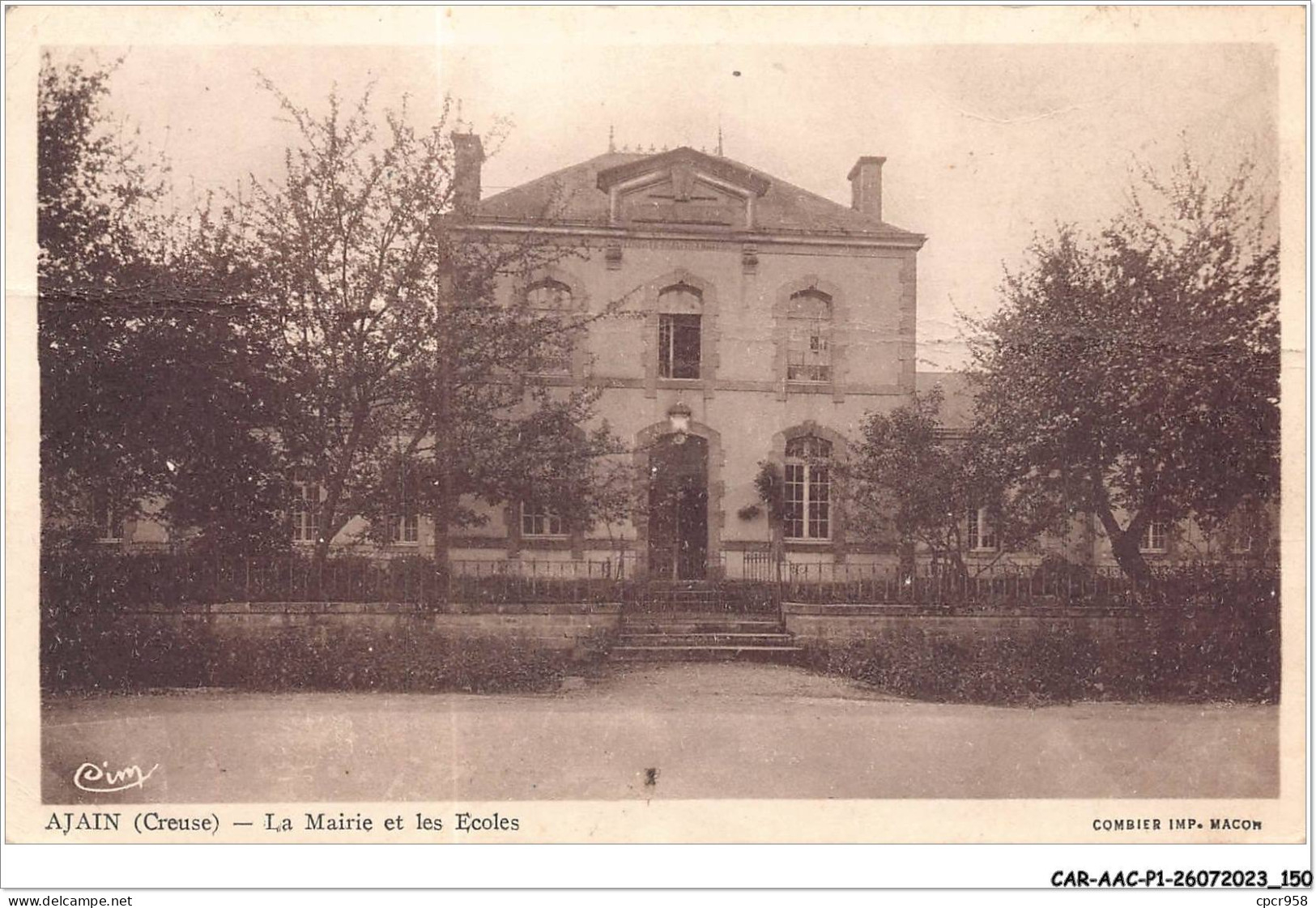 CAR-AACP1-23-0076 - AJAIN - La Mairie Et Les Ecoles - Autres & Non Classés