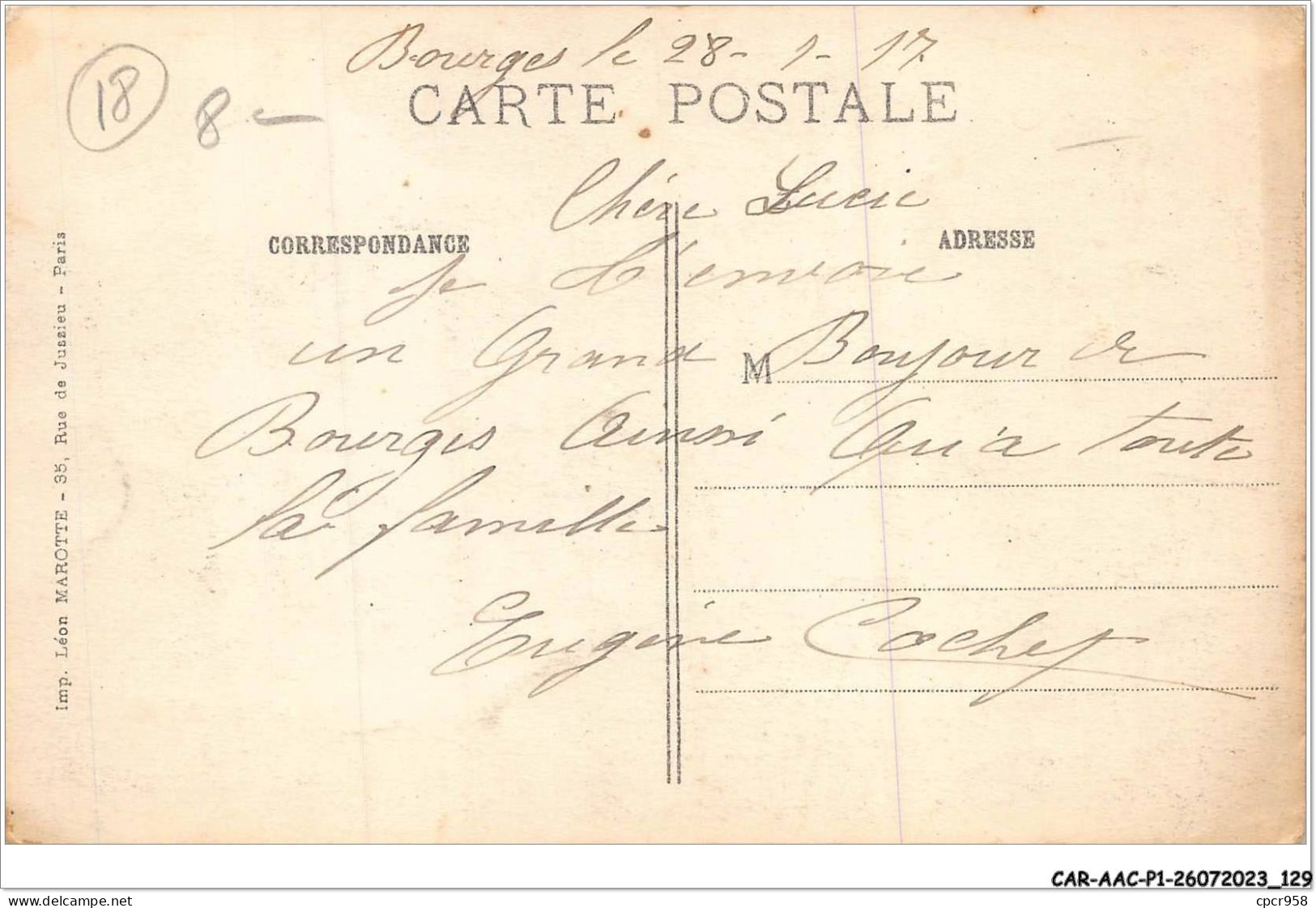 CAR-AACP1-18-0065 - BOURGES - Centre Des Mitrailleurs - La Distribution Des Lettres - Bourges