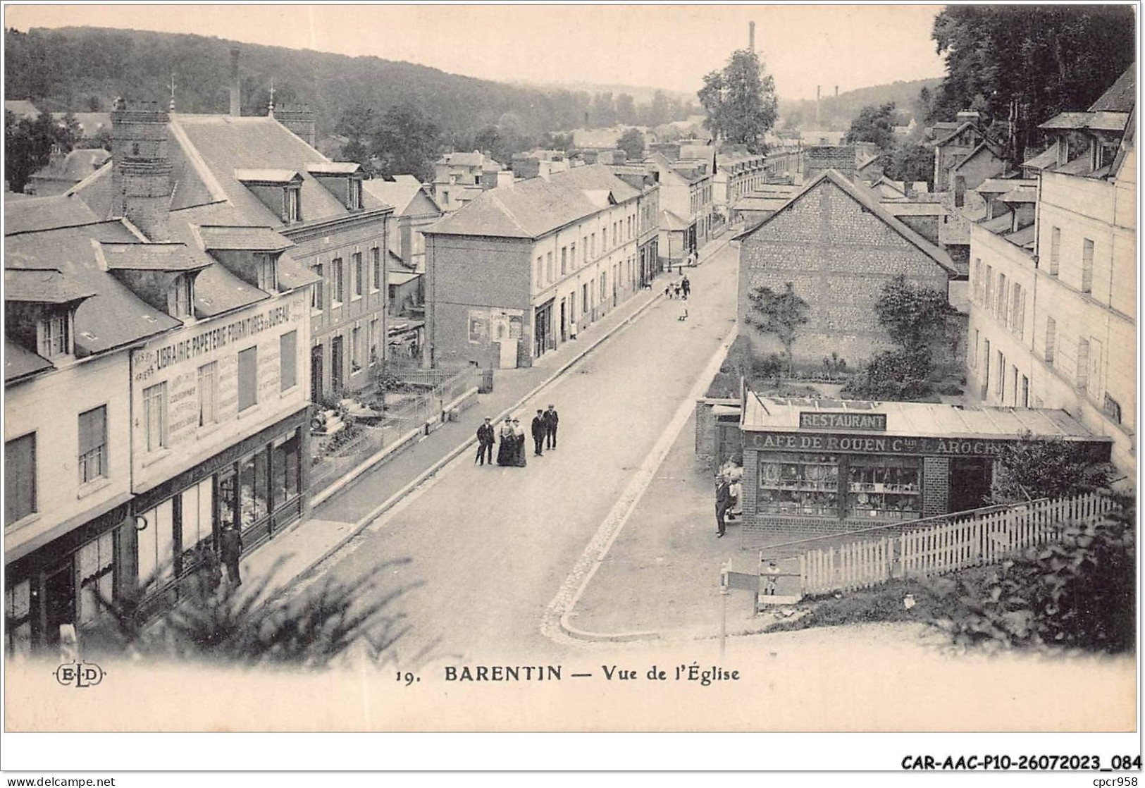 CAR-AACP10-76-0868 - BARENTIN - Vue De L'eglise - ELD - Cafe De Rouen, Librairie - Barentin