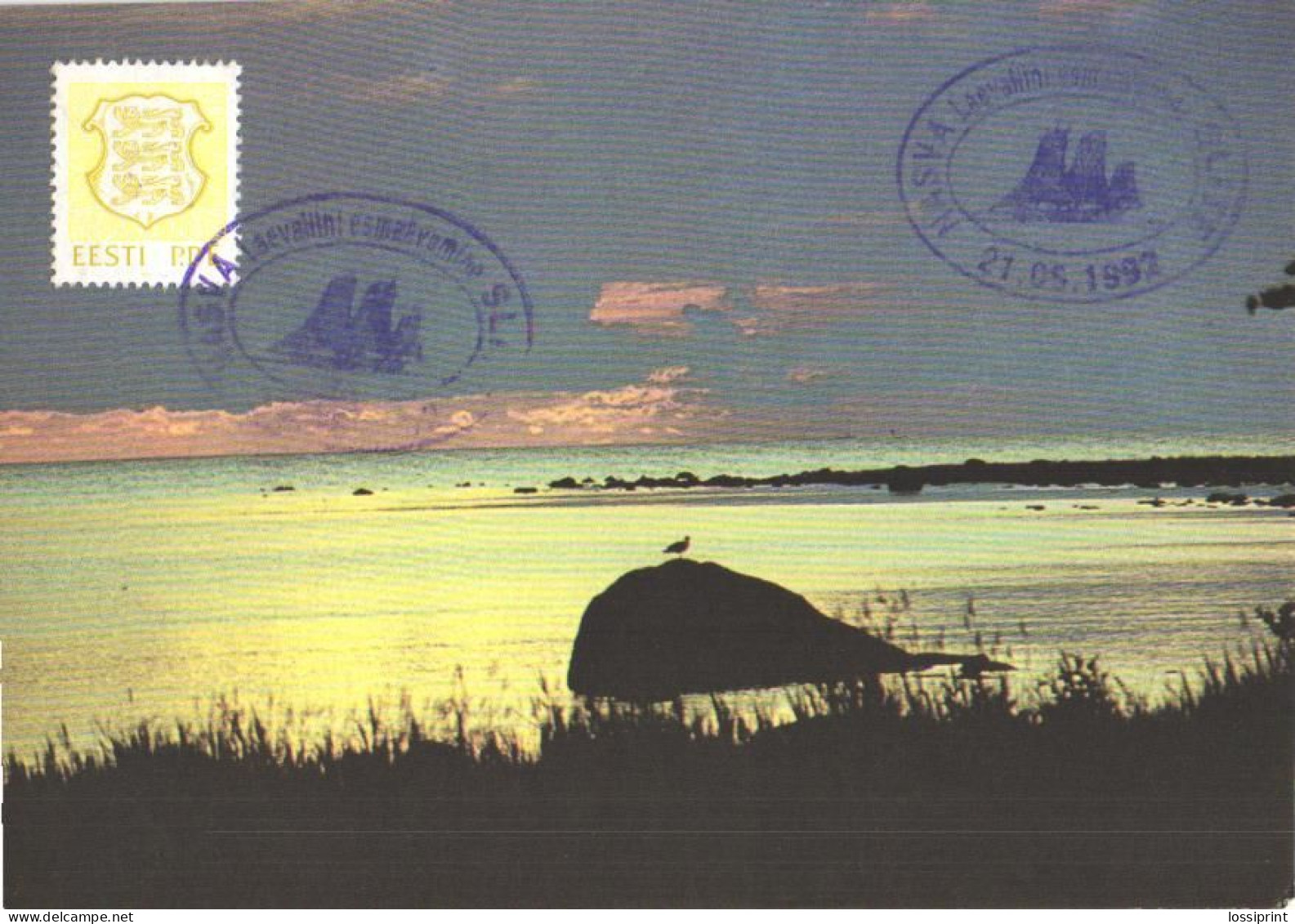 Estonia:Maxi Card With Nasva-Slite Ship Line Special Cancellation, 1992 - Estonia