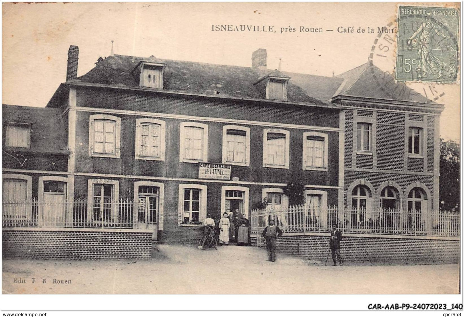 CAR-AABP9-76-0718 - ISNEAUVILLE, Près ROUEN - Café De La Mairie - Carte Pliee, Vendue En L'etat - Rouen