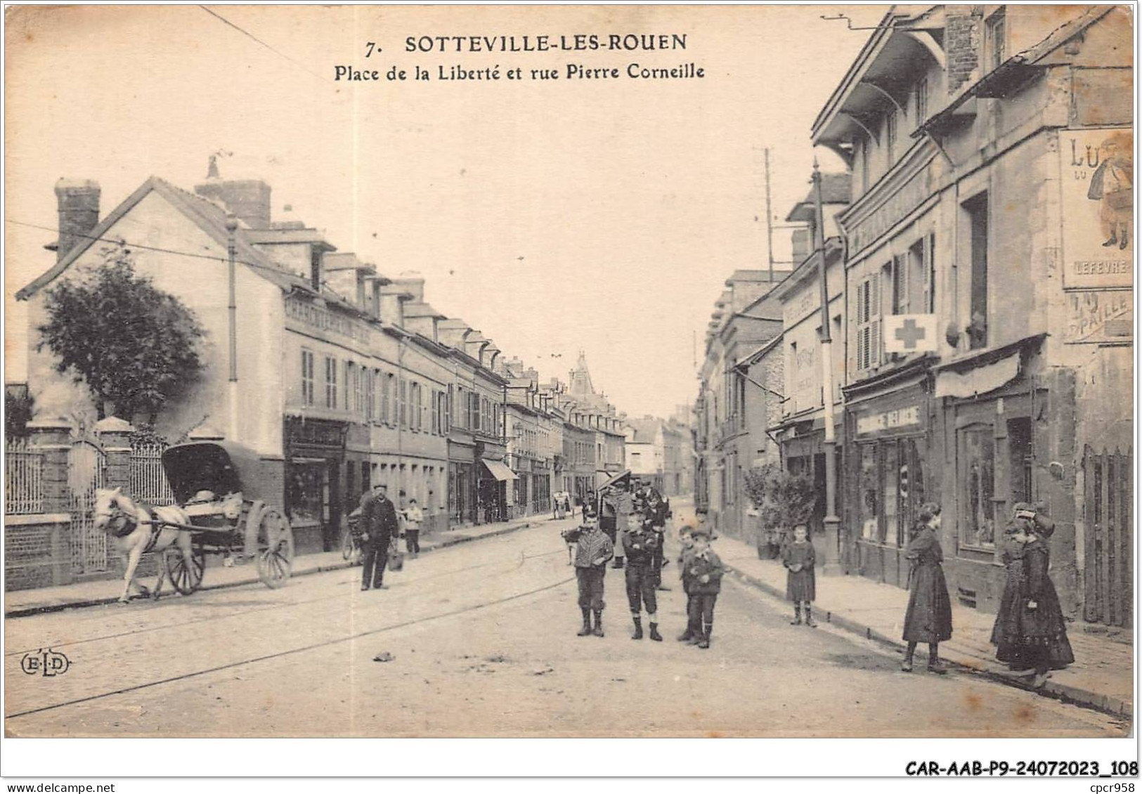 CAR-AABP9-76-0702 - SOTTEVILLE-LES-ROUEN - Place De La Liberté Et Rue Pierre Corneille - Pharmacie - Sotteville Les Rouen