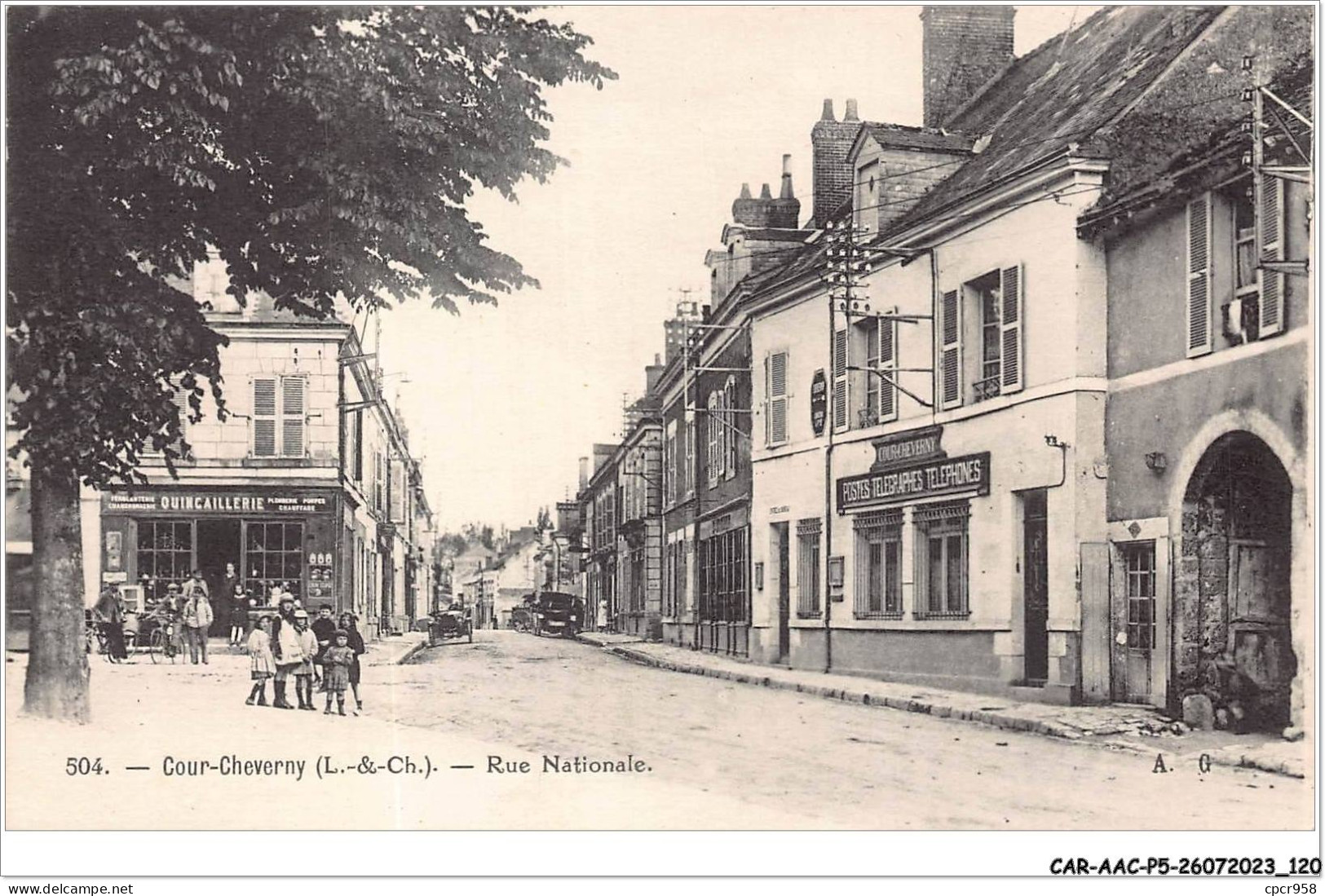 CAR-AACP5-41-0416 - COUR-CHEVERNY - Rue Nationale - Quincaillerie, Postes - Cheverny